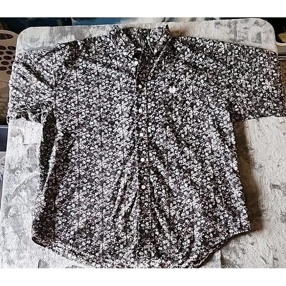 Panhandle Other - Panhandle Slims Mens Long Sleeve Western Shirt Black With Turquoise Size Large